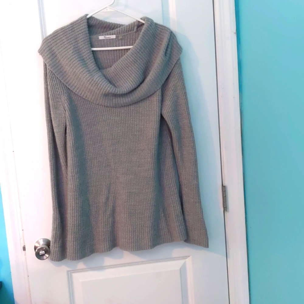 Large Grey Cowl Neck Sweater